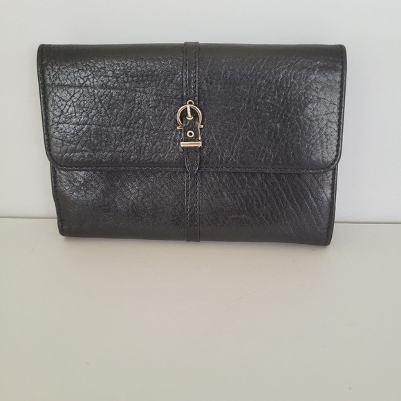 Salvatore Ferragamo Wallet Medium Black Unisex Classic Bifold Buckle Quality